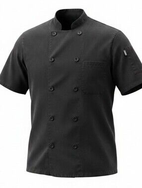 UNCOMMON THREADS | Black Chef Coat Double Breasted Kitchen Uniform‎ | M